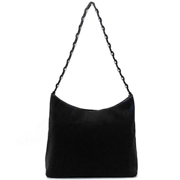 Salvatore Ferragamo Black Nylon Shoulder Bag with Chain Strap MSRP $460 EUC - Picture 8 of 13